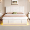 Double Bed Frame with Storage 4ft6 Ottoman Upholstered Bed Frame with LED Strip