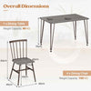 Kitchen Table & 4 Chairs Industrial Modern Mid Century Dining Set-Grey