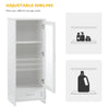 Bathroom Storage Cabinet 3 Tier White with Adjistable Shelves Standing Floor