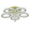 LED Ceiling Light Crystal Gold Chandelier Living Room Bedroom Dimmable w. Remote