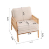 Beige Teddy Fleece Armchair Double Cushion Upholstered Accent Chair Wooden Frame