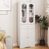 Kitchen Pantry Cabinet 160cm Bathroom Storage Cabinet-White