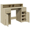 Desk with LED Lights Writing Working Table Sonoma Oak Engineered Wood
