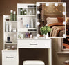 LED Mirror Dressing Table with Stool Set Makeup Desk Vanity Table Lights