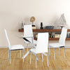 120cm Glass Dining Table and 4 Padded White Chairs Set Home Kitchen Furniture