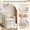 Velvet Barrel Chair with Footrest, Modern Upholstered Accent Chair Reading Chair