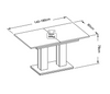 Modern Dining Table Extendable 140-180cm White Marble & Concrete Effect Theo 05