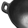 Cast Iron Frying Pan with Loop Handles Cooking Wok Deep Griddle Skillet Soup Pot