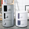Stackable Round Box Plastic Storage Cabinet 2-5 Shelves with Hole/Knob Handle UK