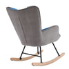 Upholstered Patchwork Fabric Rocker Armchair High Wing Back Rocking Glider Chair