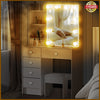 NEW 10 LED Lighted Dressing Table Desk Set With Sliding Mirror and Stool Vanity