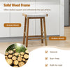 65CM Kitchen Dining Bar Stool Set of 2 Wooden Counter Height Saddle Stools