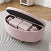Ottoman Storage Box Velvet Fabric Pouffe Seat Footstool Bench Toy Storage Box