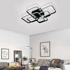 Modern LED Ceiling Light Black Frame Square Shape Chandelier Dining Room