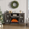 Electric Fireplace Set w/ TV Stand Fire Log Stove Unit Cabinet 3 Color LED Flame