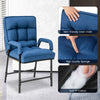 Modern Accent Chair Linen Fabric Arm Chair Upholstered Single Chair w/Ottoman