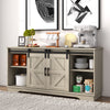 Sliding Barn Door Sideboard Storage Cabinet Coffee Bar TV Stand Farmhouse Style