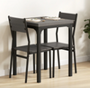 Small Dining Table and 2 Chairs Kitchen Breakfast Set Compact Wooden Metal Bar