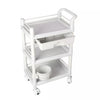 3-Tier Service Trolley with Wheels,Utility Cart for Beauty Salon w/ Drawers