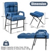 Modern Accent Chair Linen Fabric Arm Chair Upholstered Single Chair w/Ottoman