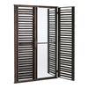 Rustic Window Style Louvered Wall Mirror Metal Framed Mirrors Indoor Outdoor