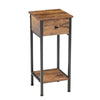 Side Table Rustic End Telephone Table with Drawer Storage Shelves for Any Rooms