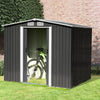 Galvanised Metal Garden Storage Shed Apex Pent Roof Window Frame Shed Anthracite