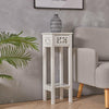 Nightstand Chic White Slim Bedside Tables Tall Hallway Narrow Telephone Table UK