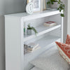 Wooden Single Bed with 3 Storage Drawers & Shelf Headboard White Grey