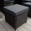 Rattan Corner Furniture Set Garden Black Sofa Stools Table Waterproof Cushions