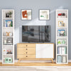 Tall Narrow Bookcase, 180 cm Modern Corner Bookcase with Storage, 6 Tier Shelves