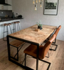 Industrial Dining Table Large Vintage Solid Wood Metal Rustic Kitchen Furniture