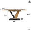 Extendable Dining Table Kitchen Table with MDF Top, Metal Legs 120-160x75x75.5cm