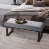 Button Tufted Upholstered Bench Lounge Chair Footstool Hallway Stool Window Seat