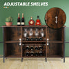 Rengue Liquor Cabinet Industrial Wine Bar Cabinet for Liquor and Glass for Home