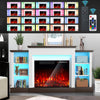 Electric Fireplace Flame Heater,Timer&20 Color LED Light TV Cabinet BIG Dceqbjtq