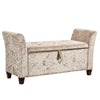 Seville Storage Ottoman Seat Stool Bench Chest Toy Box Pouffee Champagne Velvet