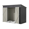 Garden Shed Pent Roof 4X8FT Metal Free Foundation Base Storage House Anthracite