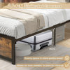 Industrial Metal Platform Bed Single Metal Bed Frame w/High Headboard