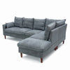 L-Shaped Corner Sofa, Sectional Couch with Built-in USB Port Chaise