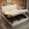 5ft King Ottoman Storage Bed Frame with Tufted Headboard & Night Light, Beige