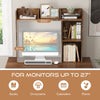 Desk Bookshelf 3-Tier Display Rack Shelving Unit Wood Countertop Hutch w/Shelves