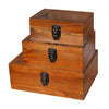 Lockable Wooden Gift Chest Box Plain Various Size Keepsake Fathers Day Storage