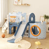 Toddler Slide Set,8in1 Kids Slide Playset wBasketball Hoop and Tunnel Playground