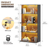 Display Cabinet with Glass Door, 4-Tier Curio Cabinet with 3 Color Lights Black