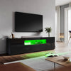 High Gloss Black TV Stand Cabinet Unit Shelves Storage RGB LED Cupboard 180cm