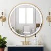 LUVODI LED Bathroom Mirror with Golden Frame, 800x800mm Round Illuminated