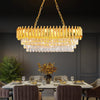 Modern Crystal Chandeliers 3-Tier K9 Oval Crystal Chandeliers Light Fixture Rect