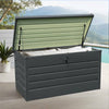 Grey Black Steel Storage Box Garden Cushion Chest Tool Cabinet Outdoor Container