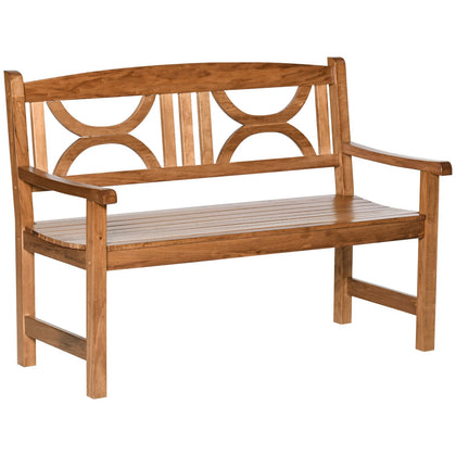 2-Seater Wooden Garden Bench Outdoor Patio Loveseat Natural